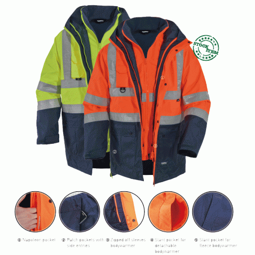 FOSFORLU İÇİ ÇIKMALI OXFORD PARKA 5İN1